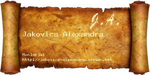 Jakovics Alexandra névjegykártya