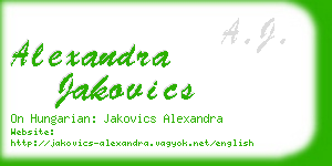 alexandra jakovics business card